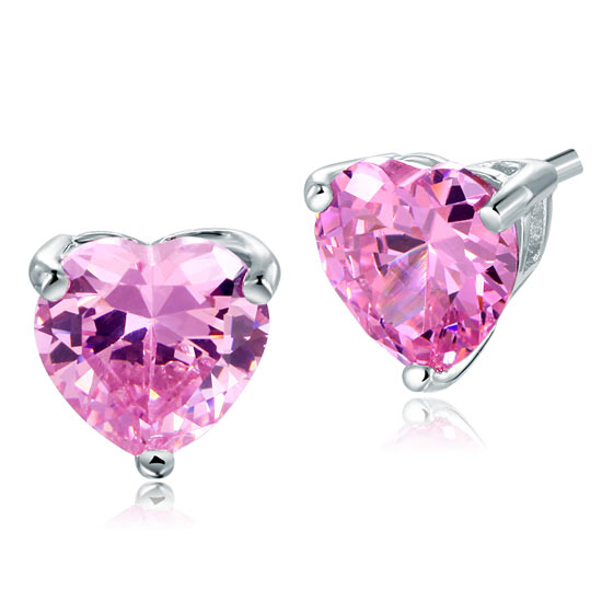 Pink heart earrings XFE8120