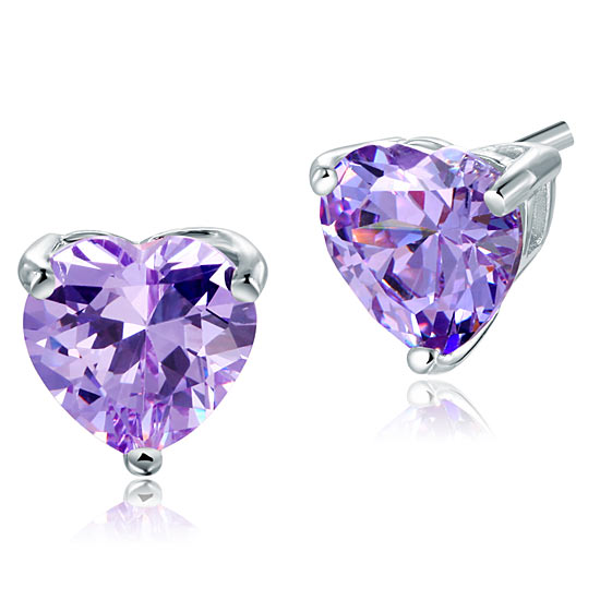 Purple heart earrings XFE8121