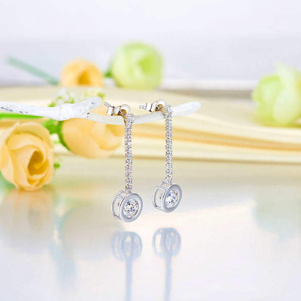 Dancing Stone Earrings Dangle Drop 925 Sterling Silver - View 5 | SelinJewels
