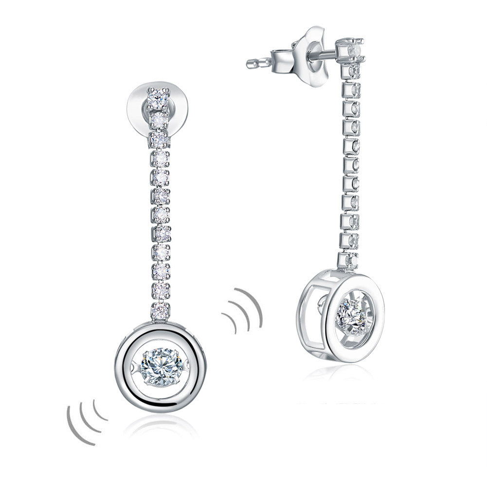 Dancing Stone Earrings Dangle Drop 925 Sterling Silver | SelinJewels