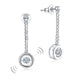 Dancing Stone Earrings Dangle Drop Solid 925 Sterling Silver