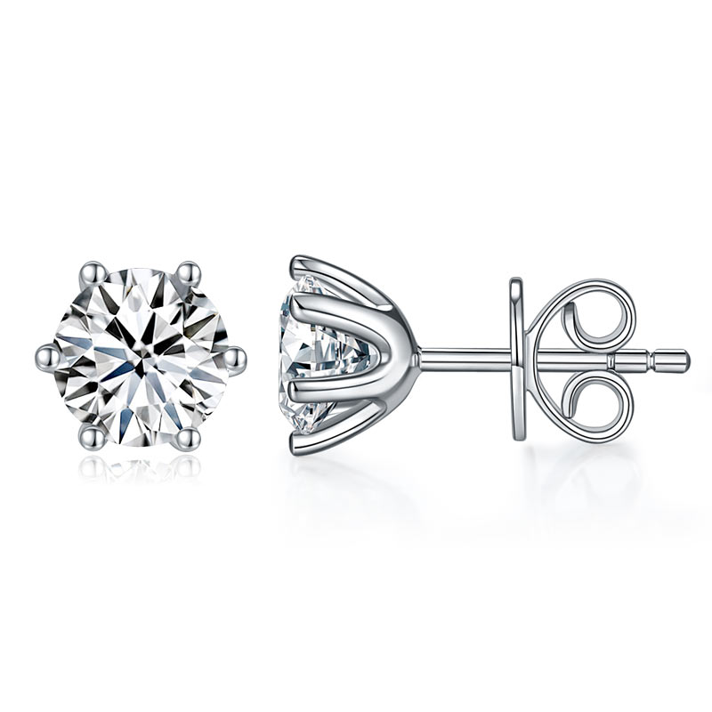 Classic round moissanite stud earrings - MFE8185
