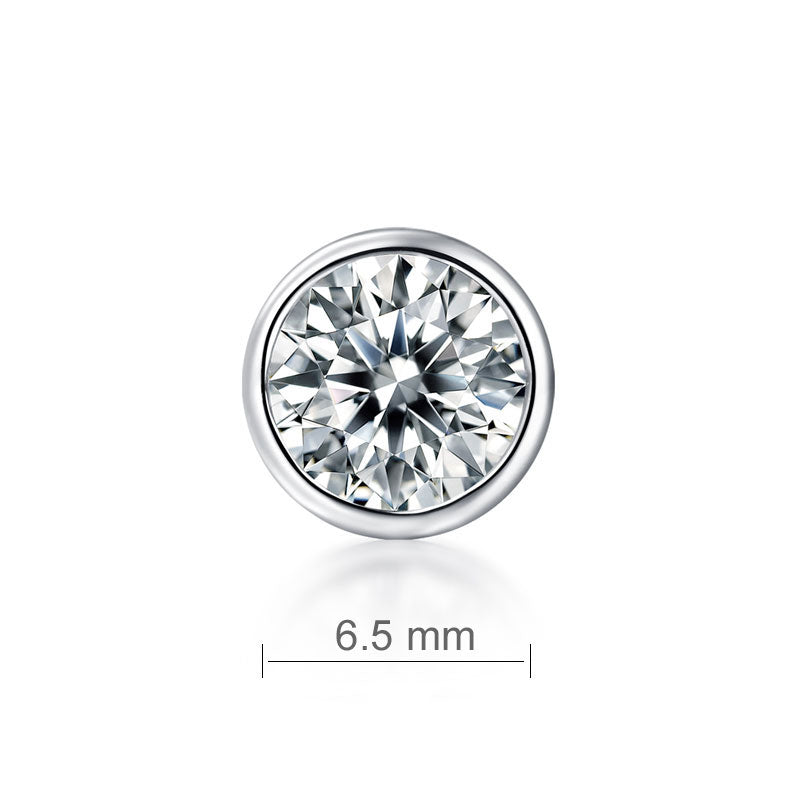 1ct Moissanite Unisex Stud Earring Silver - Wear View | SelinJewels