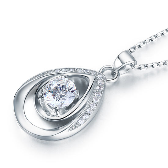 1 Carat Round Cut Bridesmaid Pendant Necklace - View 2 | SelinJewels