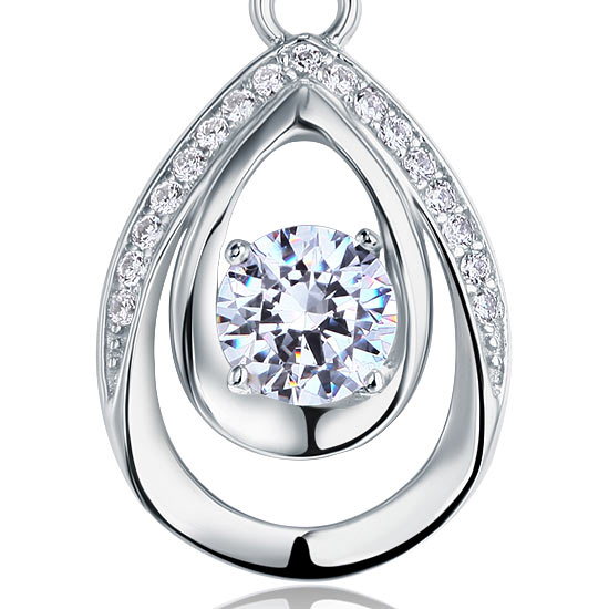 1 Carat Round Cut Bridesmaid Pendant Necklace - View 3 | SelinJewels