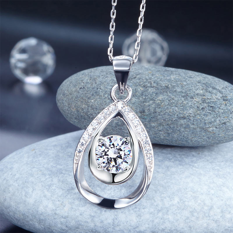 1 Carat Round Cut Bridesmaid Pendant Necklace - View 5 | SelinJewels