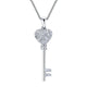 Love Key 925 Sterling Silver Cross Pendant Necklace