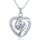 Simulated Diamond Heart 925 Sterling Silver Pendant Necklace