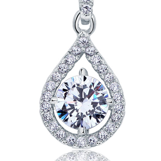 1 Carat Round Cut Simulated Diamond Bridal Pendant - View 4 | SelinJewels