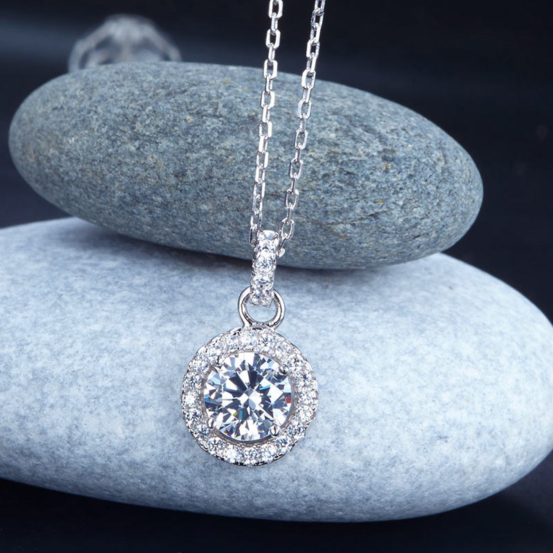 1 Carat Simulated Diamond Bridal Pendant - View 4 | SelinJewels