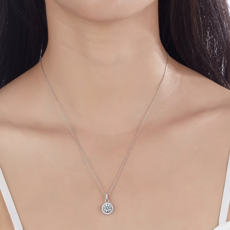 1 Carat Simulated Diamond Bridal Pendant - View 2 | SelinJewels