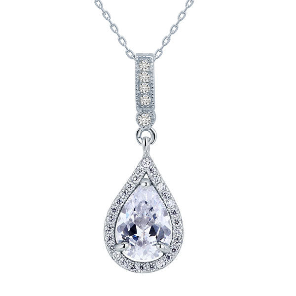 Clear pear necklace XFN8040