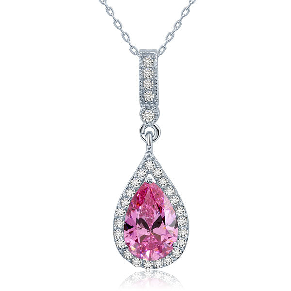 Pink pear necklace XFN8041