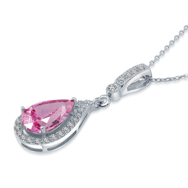 The Blush Set - pink pear necklace alternate view