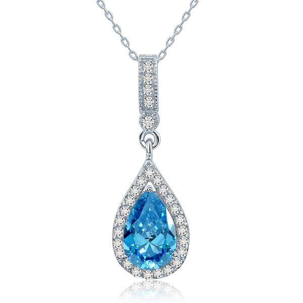 Blue pear necklace XFN8042