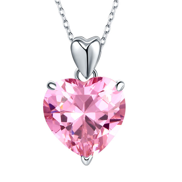 Pink heart necklace XFN8044