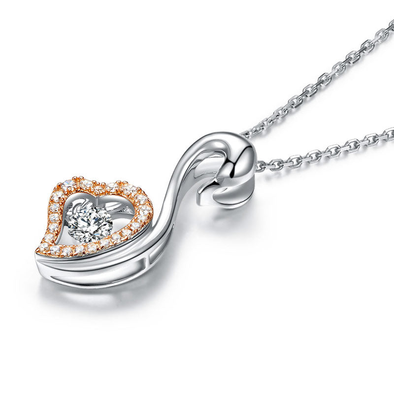Swan Dancing Stone Pendant Necklace - View 4 | SelinJewels