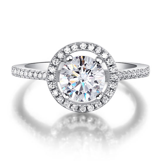 1.25 Carat Round Cut Simulated Diamond Engagement Ring - View 6 | SelinJewels