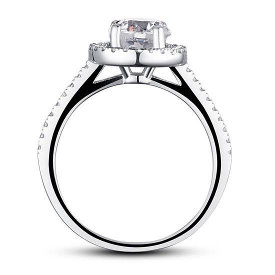 1.25 Carat Round Cut Simulated Diamond Engagement Ring - View 4 | SelinJewels