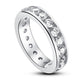Channel Setting Simulated Diamond 925 Sterling Silver Eternity Band Wedding Anniversary Ring