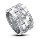 Simulated Diamond 925 Sterling Silver 1 cm Band Wedding Anniversary Ring