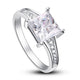 1.5 Ct Princess Cut Solid 925 Sterling Silver Wedding Promise Engagement Ring