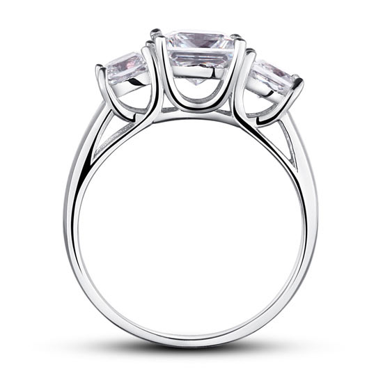 1.5 Carat 3-Stones Simulated Diamond Wedding Ring - View 4 | SelinJewels