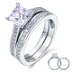 1.5 Carat Princess Cut Simulated Diamond 925 Sterling Silver 2-Pcs Wedding Engagement Ring Set