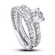 Simulated Diamond 925 Sterling Silver 2-Pcs Wedding Engagement Ring Set