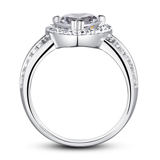 2 Carat Heart Cut Simulated Diamond Wedding Ring - View 4 | SelinJewels