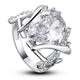 4 Carat Pear Cut Simulated Diamond 925 Sterling Silver Wedding Anniversary Ring