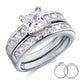1 Ct Simulated Diamond 925 Sterling Silver Wedding Engagement Ring Set
