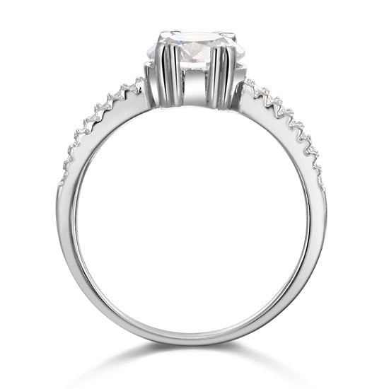 2 Carat Simulated Diamond Engagement Ring - View 3 | SelinJewels