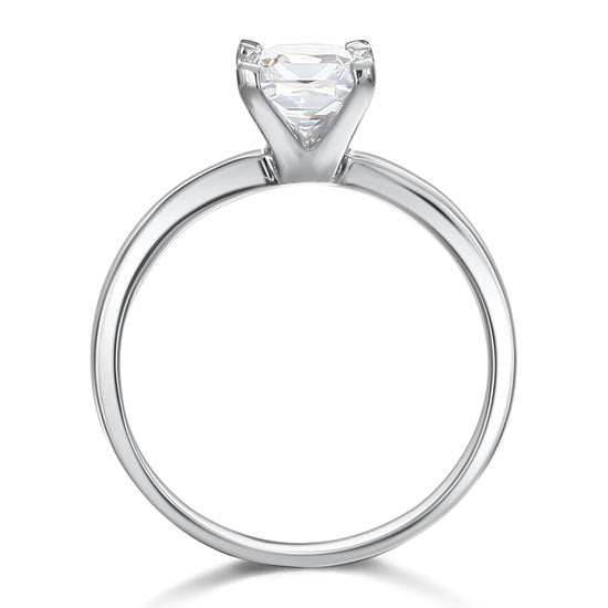 1 Carat Princess Simulated Diamond Engagement Ring - View 4 | SelinJewels