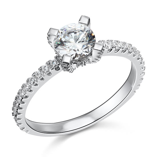 1 Carat Simulated Diamond Engagement Ring 925 Sterling Silver | SelinJewels