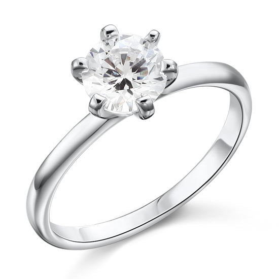 1 Carat Simulated Diamond Engagement Ring 925 Sterling Silver | SelinJewels
