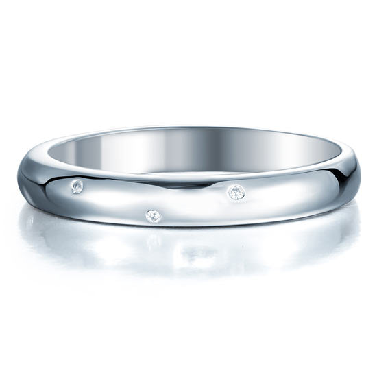 Sterling 925 Silver Wedding Band Ring - View 3 | SelinJewels
