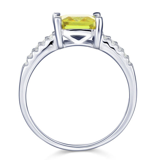 Yellow Canary Color Simulated Diamond Ring - View 3 | SelinJewels
