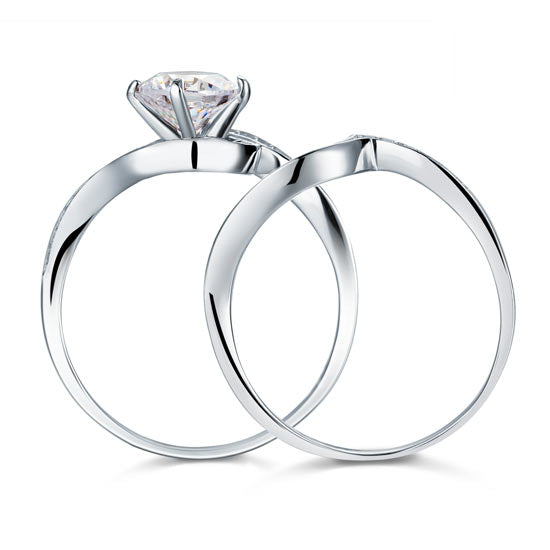 1.25 Carat Simulated Diamond 2-Pcs Ring Set - View 3 | SelinJewels