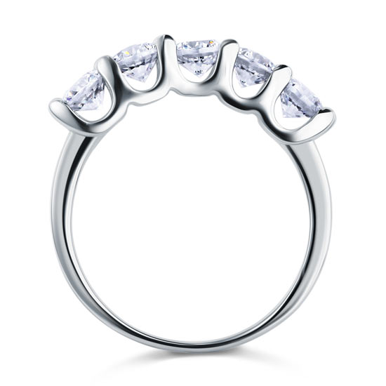 1.25 Carat Five Stone Simulated Diamond Bridal Ring - View 4 | SelinJewels