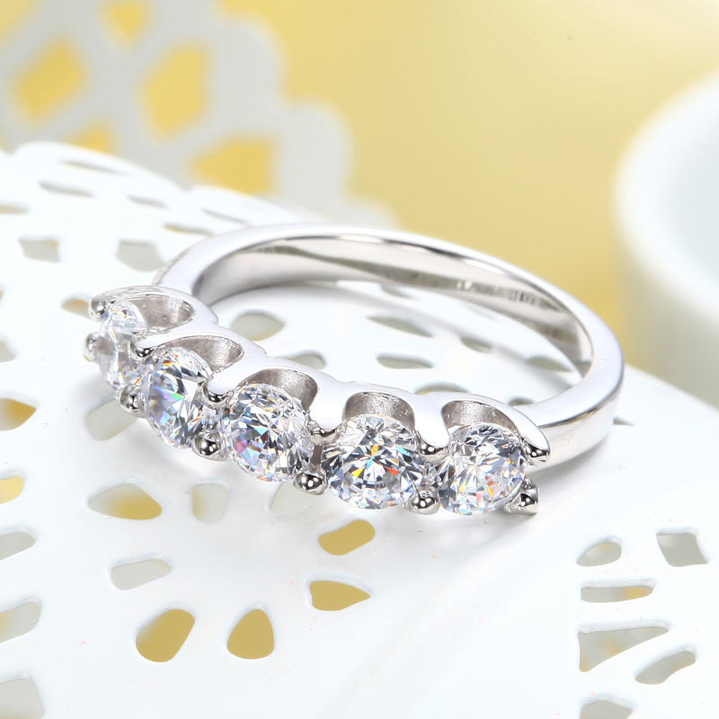 1.25 Carat Five Stone Simulated Diamond Bridal Ring - View 6 | SelinJewels