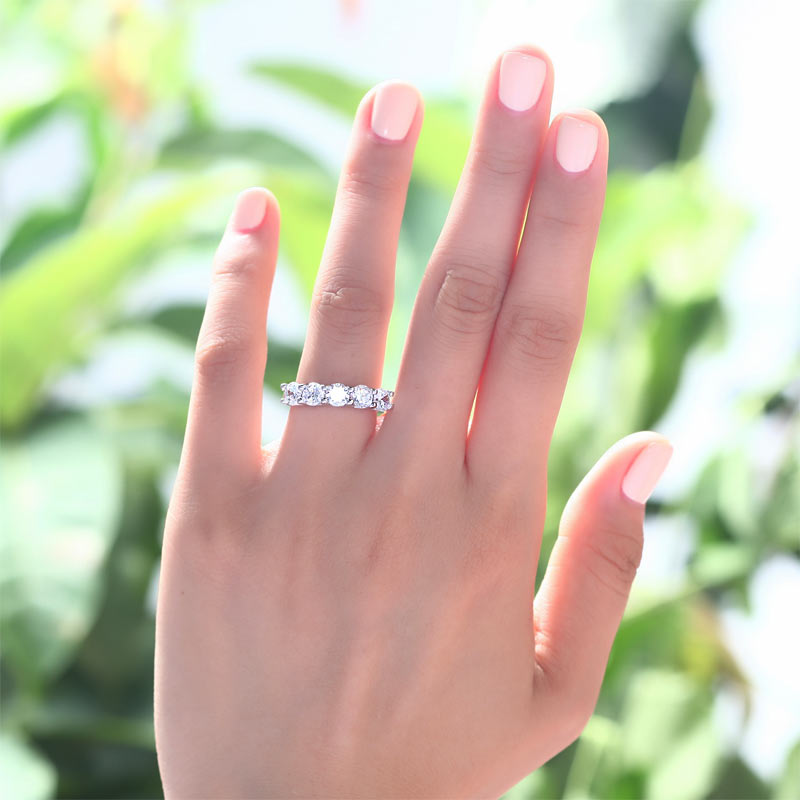 1.25 Carat Five Stone Simulated Diamond Bridal Ring - View 7 | SelinJewels
