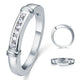 Simulated Diamond Solid Sterling 925 Silver Wedding Ring