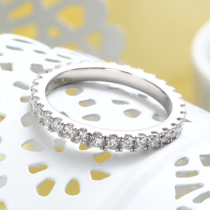Eternity Ring Simulated Diamond Wedding Band - View 5 | SelinJewels