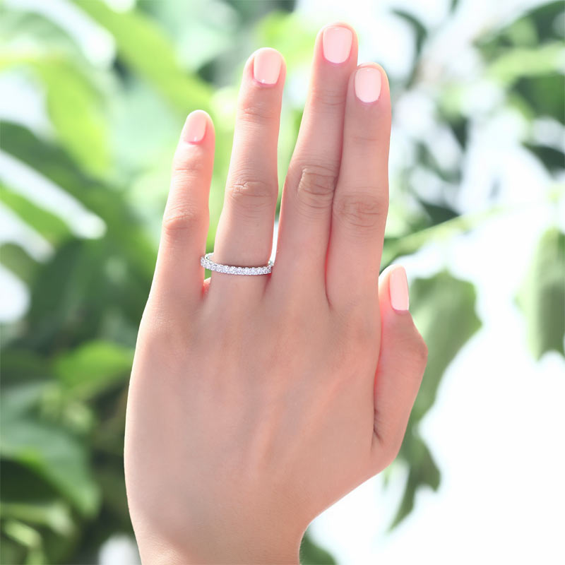 Eternity Ring Simulated Diamond Wedding Band - View 2 | SelinJewels