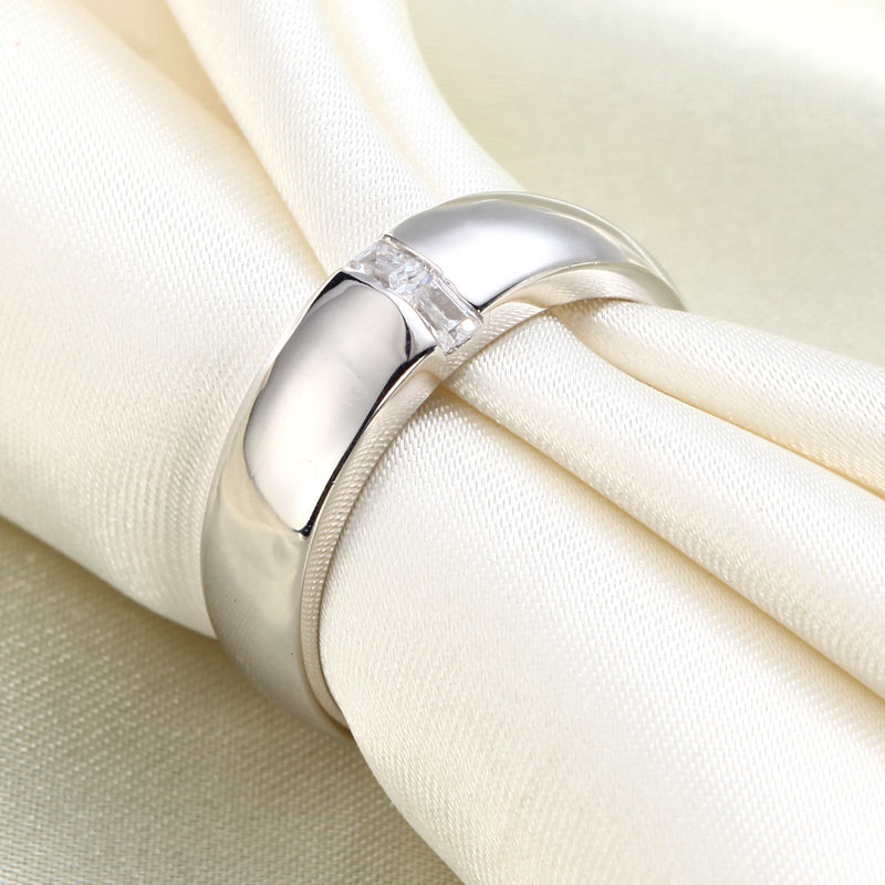 Men's Wedding Band Solid Sterling 925 Silver Ring - View 2 | SelinJewels
