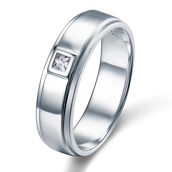 Bezel Setting Men's Solid Sterling 925 Silver Ring - View 5 | SelinJewels