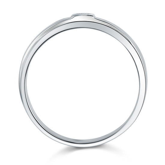 Bezel Setting Men's Solid Sterling 925 Silver Ring - View 4 | SelinJewels