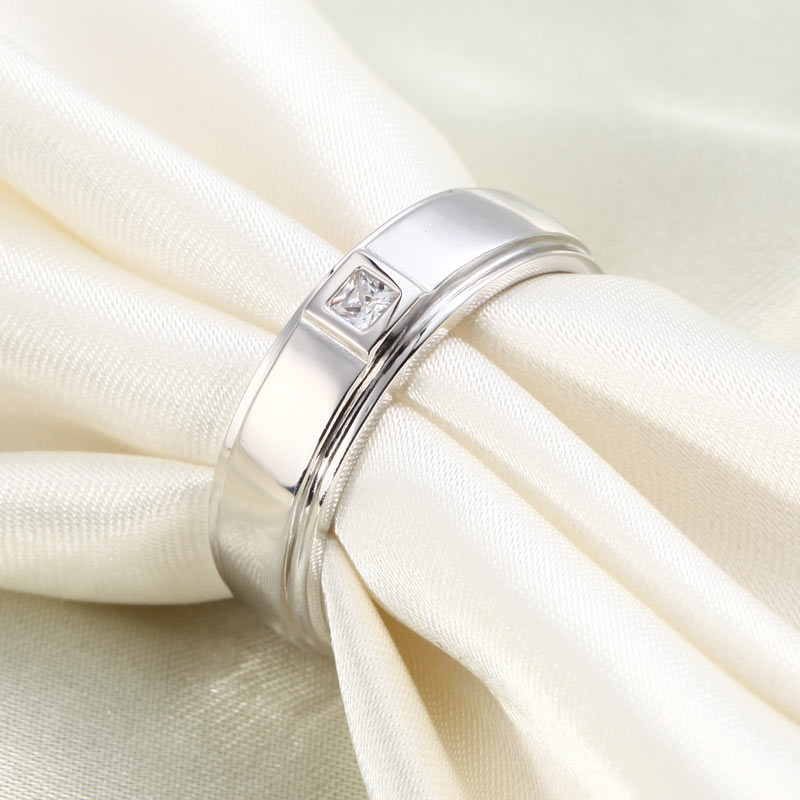 Bezel Setting Men's Solid Sterling 925 Silver Ring - View 2 | SelinJewels