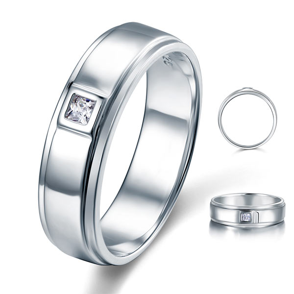 Bezel Setting Men's Solid Sterling 925 Silver Ring | SelinJewels